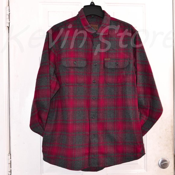 Red/gray NWT Orvis men heavy weight flannel - Picture 3 of 8